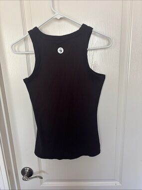 Mono B Black Ribbed Sleeveless Tank